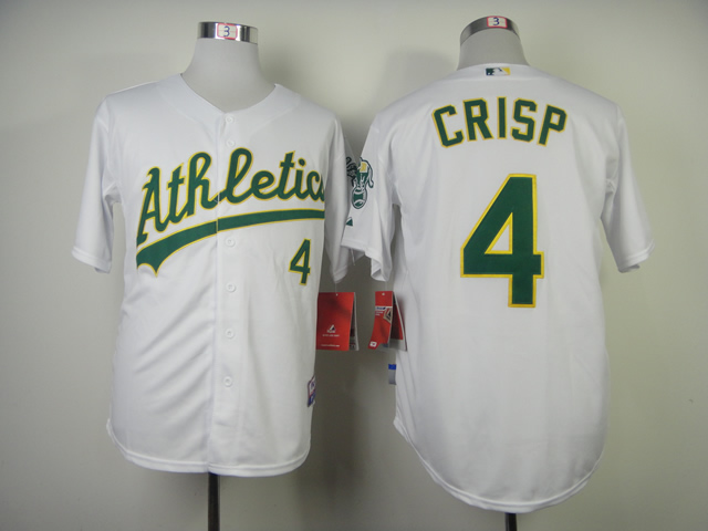 Men Oakland Athletics #4 Crisp White MLB Jerseys->oakland athletics->MLB Jersey